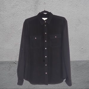 LOFT BLACK BLOUSE - SZ M